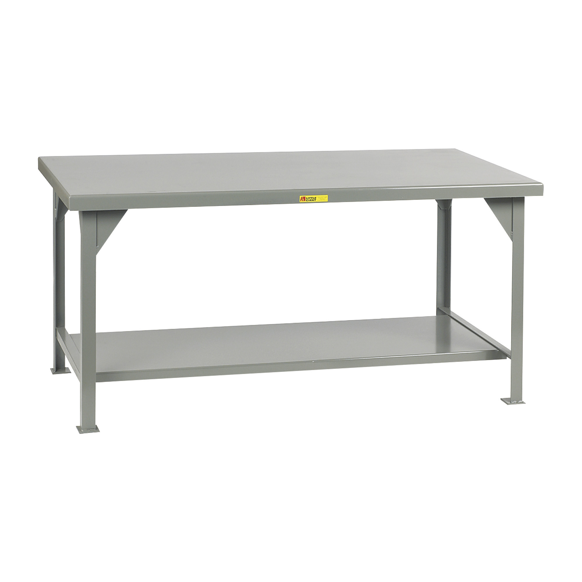 Little Giant Welded Steel Workbench - 10,000-Lb. Capacity, 84in.W x 42in.D, 7-Gauge Steel Top, Powder-Coated Finish, Model# WW-4284